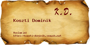 Koszti Dominik névjegykártya